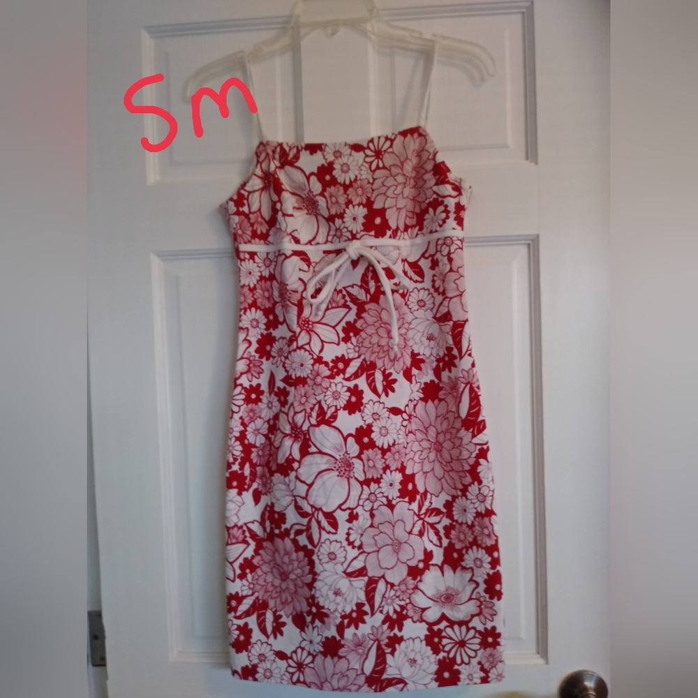 City Triangles Red and White Floral Dress